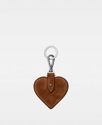 HEART key ring - Suede Cognac