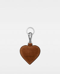 HEART key ring - Suede Cognac