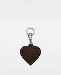 HEART key ring - Suede Dark Brown