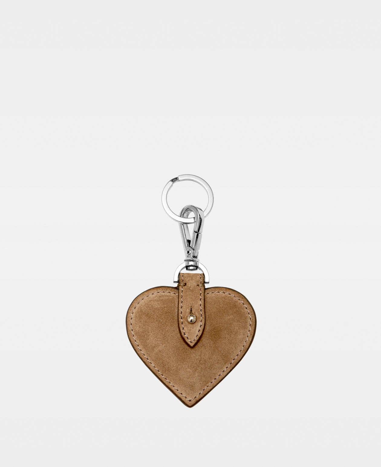 HEART key ring - Suede Tan