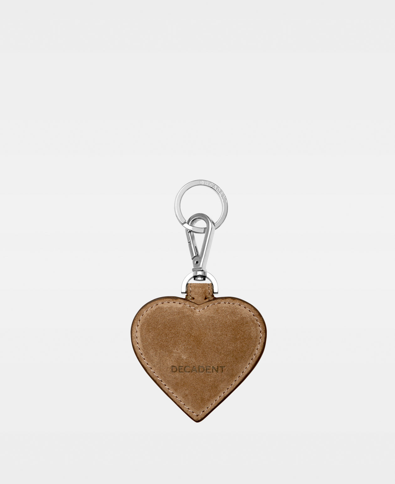 HEART key ring - Suede Tan