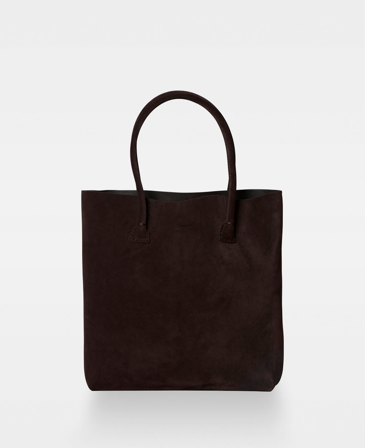 ELSA plain tote - Suede Dark Brown