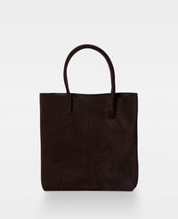 ELSA plain tote - Suede Dark Brown