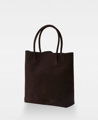 ELSA plain tote - Suede Dark Brown