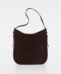 FARRAH hobo bag - Suede Dark Brown