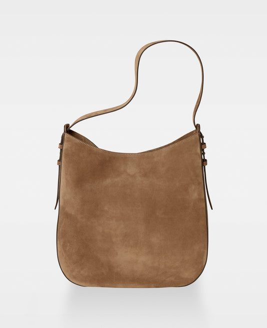 FARRAH hobo bag - Suede Tan