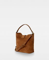 LEXIE small bucket bag - Suede Cognac