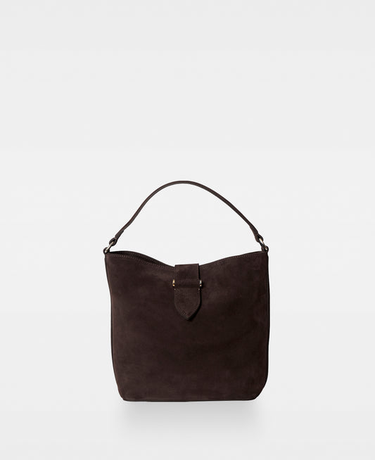 LEXIE small bucket bag - Suede Dark Brown