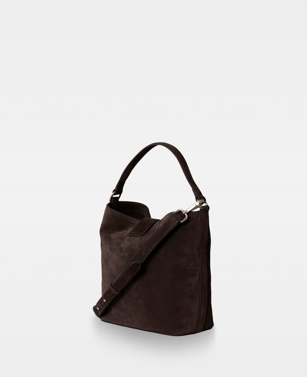 LEXIE small bucket bag - Suede Dark Brown