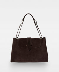 CATHRINE working shoulder bag - Suede Dark Brown