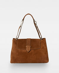 CATHRINE working shoulder bag - Suede Cognac