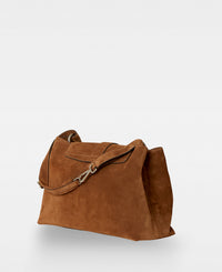 CATHRINE working shoulder bag - Suede Cognac