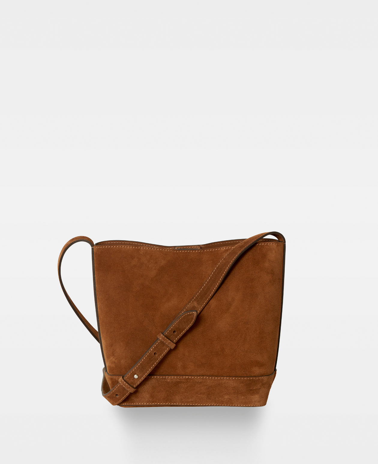 EDITH Small Bucket Bag - Suede Cognac