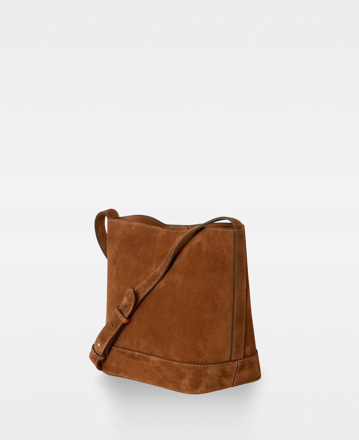 EDITH Small Bucket Bag - Suede Cognac