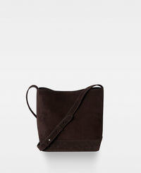 EDITH Small Bucket Bag - Suede Dark Brown